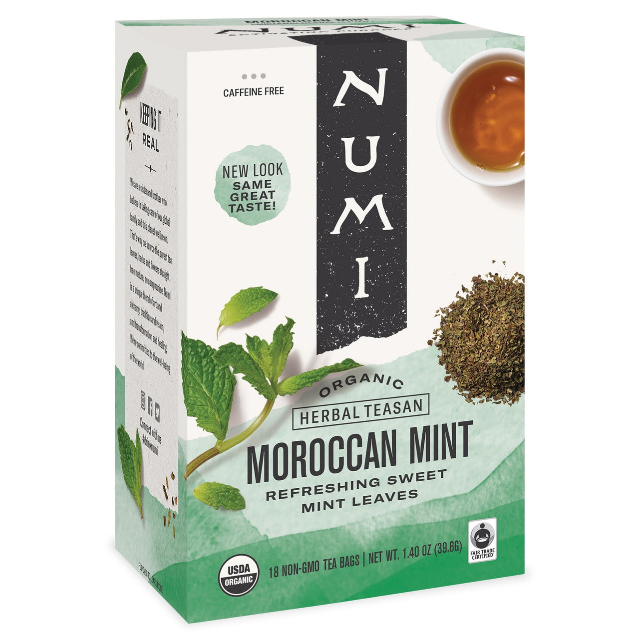 Numi Organic Herbal Tea, Moroccan Mint - 18 Tea Bags